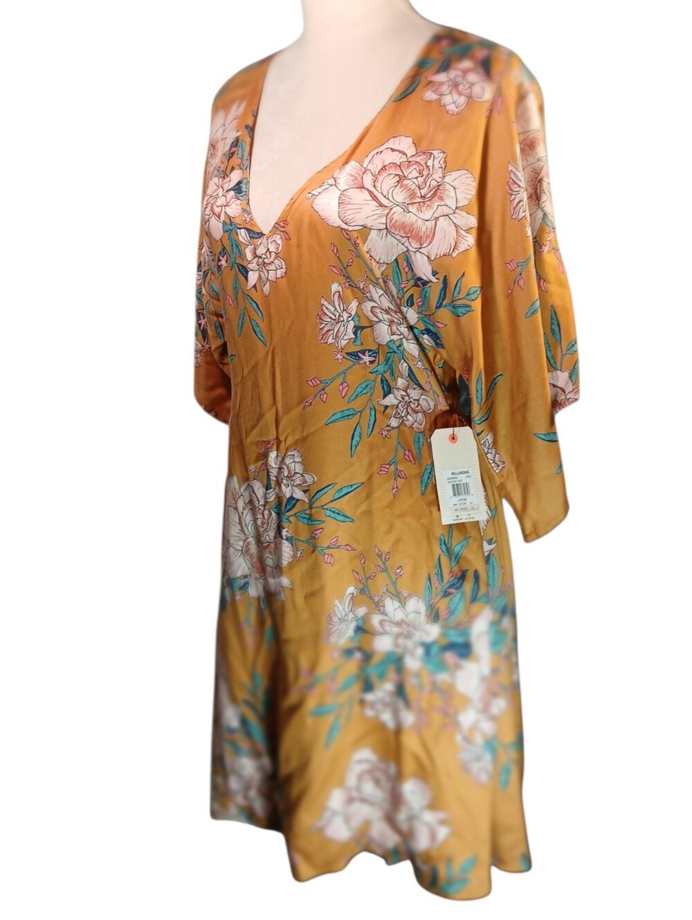 NWT Billabong Stunning Open Back Floral Dress Sz Large - Picture 3 of 10